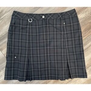 Spanner Golf Skort Womens 14 Plaid Pleated Preppy Active Athleisure Zip Fly